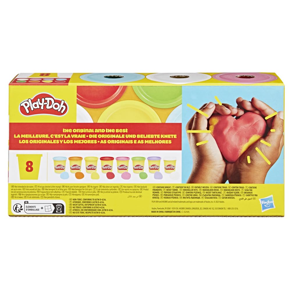 Play-Doh, Pack de 8 Botes de 85 Gramos de Colores del arcoíris
