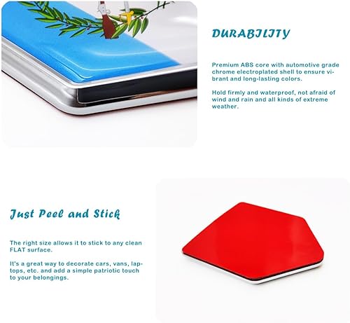 Miniatura 3 de Overdecor Calcomanías de bandera de Guatemala, emblema de coche, accesorios de coche de Guatemala, decoración de escudo cromado, calcomanías para