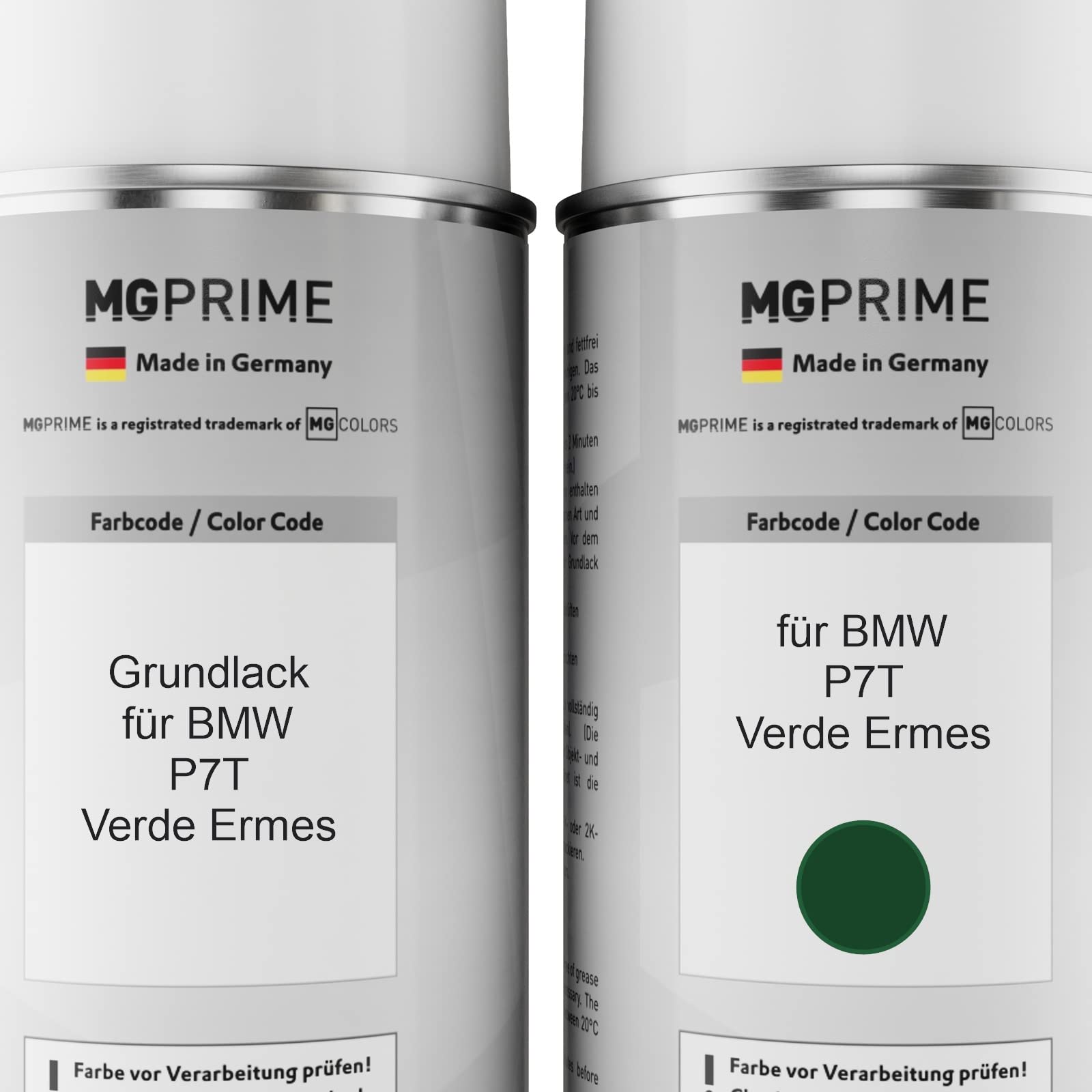 MG PRIME Bombolette spray di Vernice per auto per BMW P7T Verde Ermes +2K | Kit vernice di fondo + base + trasparente 2K, bombolette spray 400ml