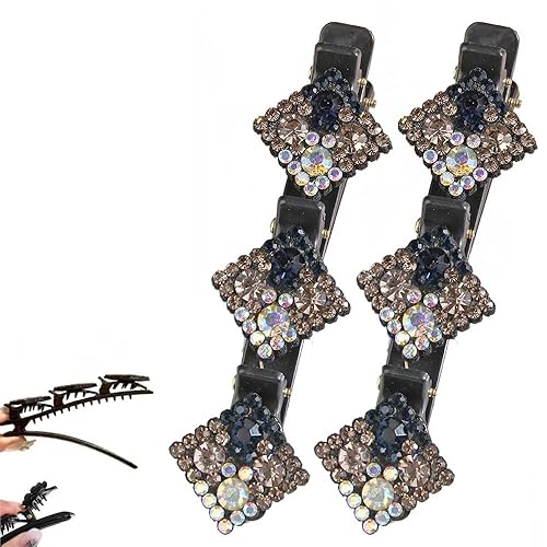 Miniatura 17 de Pinzas de pelo trenzadas para mujeres y niñas, 2025 nuevas pinzas de pelo con piedras de cristal brillantes, pinzas cortas de pico de pato,