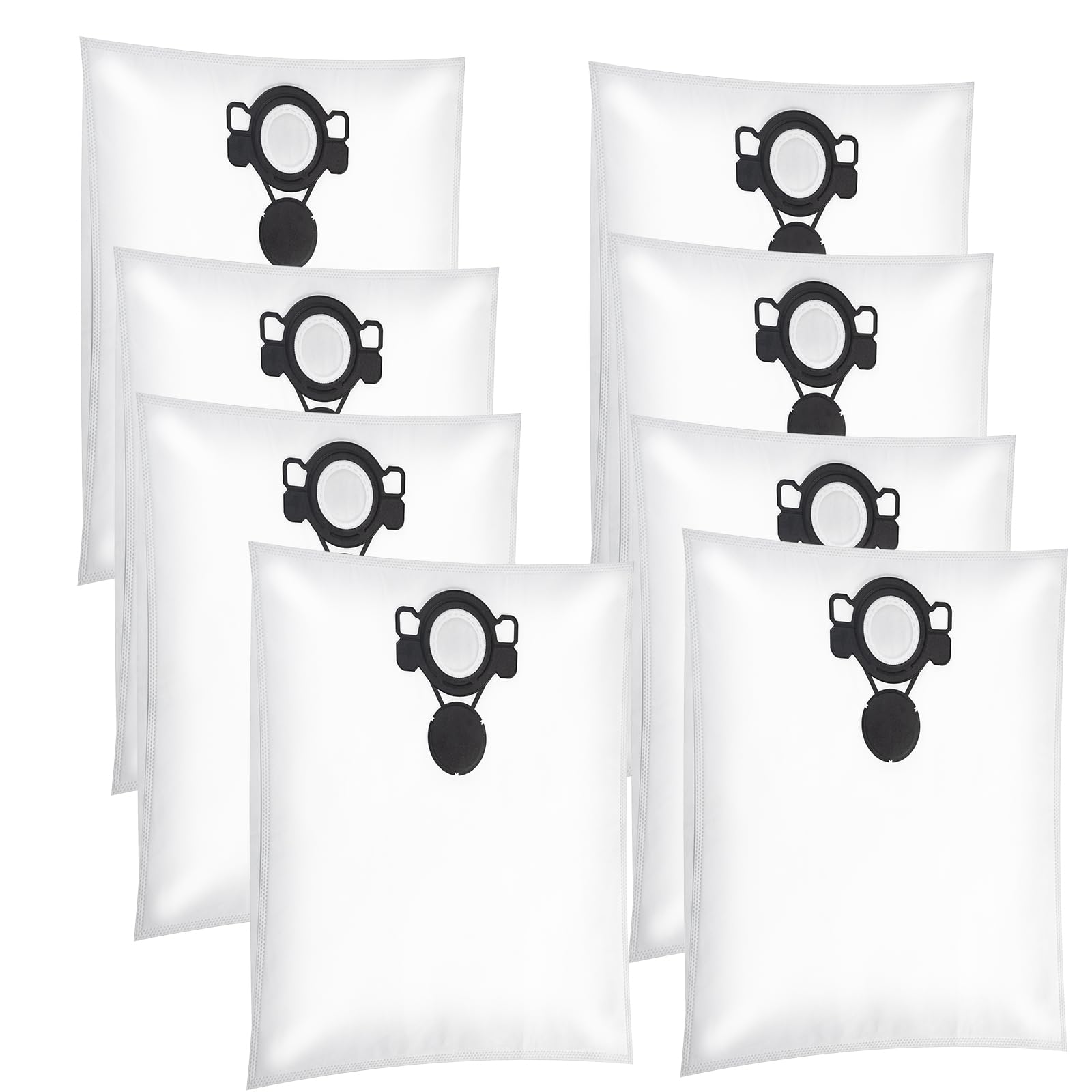 8 Pack Replacement Vacuum Bags Compatible with Nilfisk Alto Aero 20/21/25/26/31/VL200, High Efficiency Dust Filter Bags for VC2010L/VC2511L/VC2512L/VC3011L