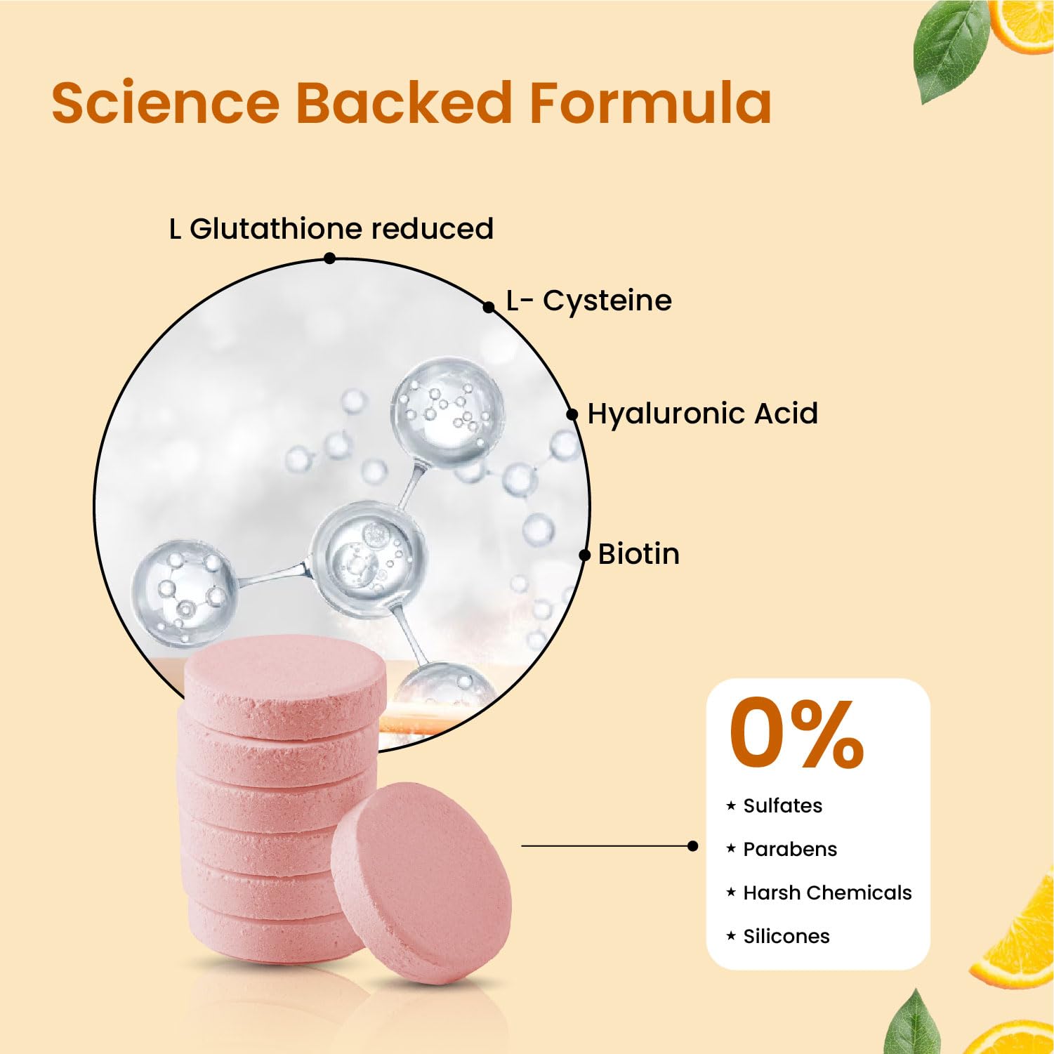 Vlado's Himalayan Organics Japanese Reduced L Glutathione Effervescent Tablets 1150mg with Hyaluronic Acid , Niacinamide, Biotin, Vitamin C, E , Astaxanthin, L Cysteine - For Anti-Pigmentation Skin Lightening, Detoxification Pigmentation,& Tan Removal , Skin Glow Supplement - 20 Effervescent Tablet ( Pack of 1 ) 4