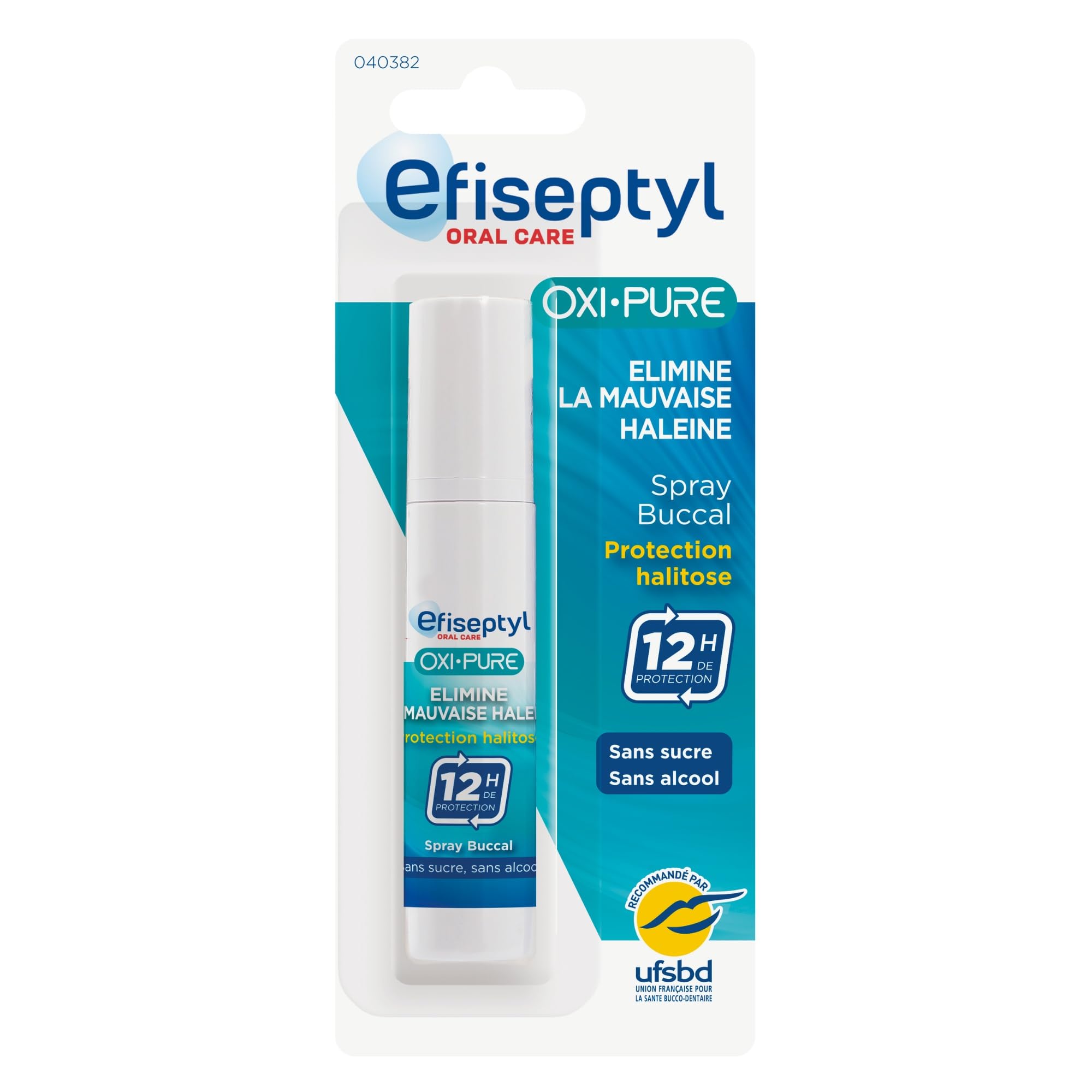 Efiseptyl - Oxi-Pure Oxiose Protection Spray do jamy ustnej - Świeży oddech 12 godzin - Sprawdzona skuteczność - Bez cukru i alkoholu - 9 ml