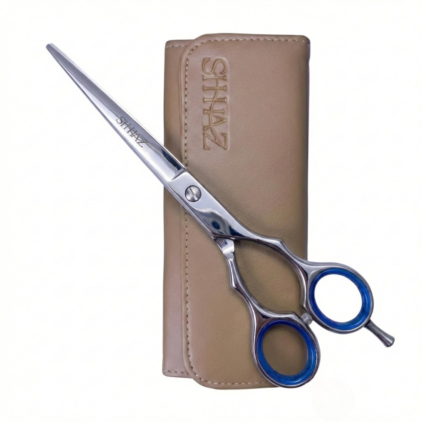 Professional Hair Cutting Scissors - 7" Japanese Steel (Blue Edition) - Barber Scissors with Right Blade Edge for Salon and Home Use - with Leather Bag-picture-49