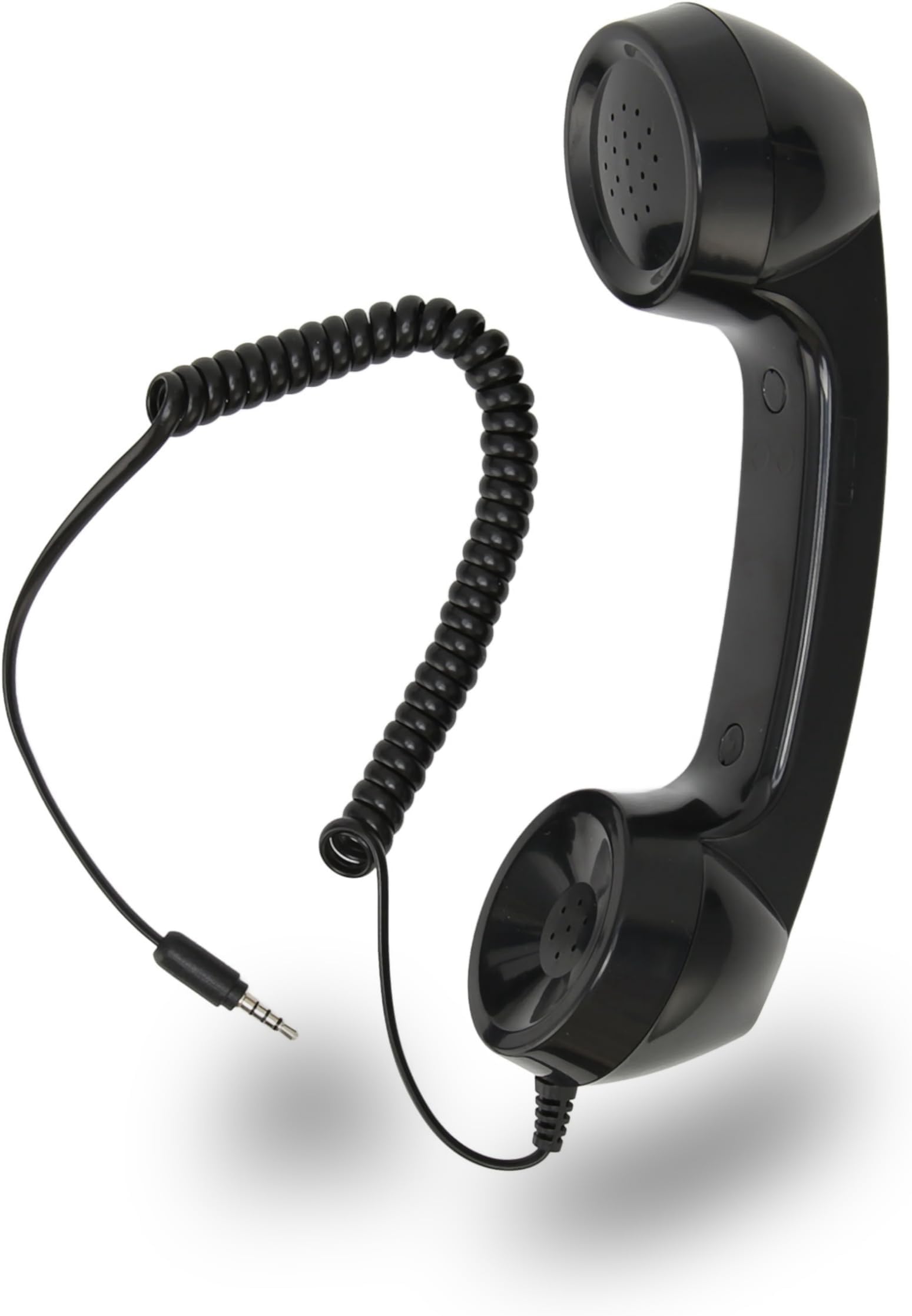 Vintage Retro Telephone Handset, Cell Phone Receiver MIC Microphone Speaker for Cellphone, Smartphone and Computers, Old Telephone Headse with 3.5 Mm Socket (Black)