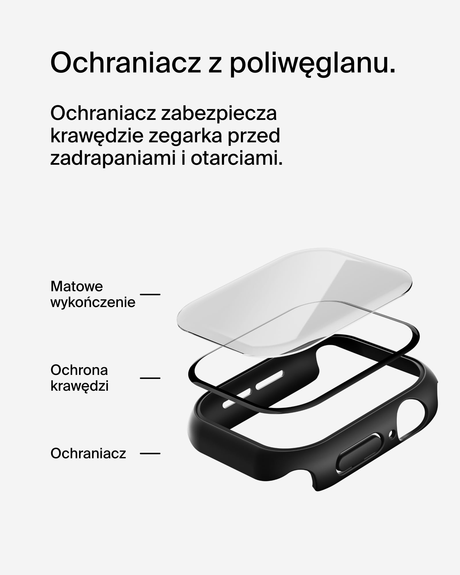 Belkin ScreenForce TemperedCurve Etui na Zegarek Apple Watch Series 10 (46mm), osłona ekranu 2 w 1 zapewniająca ochronę 360˚, szkło hartowane do Apple Watch 46mm – czarna