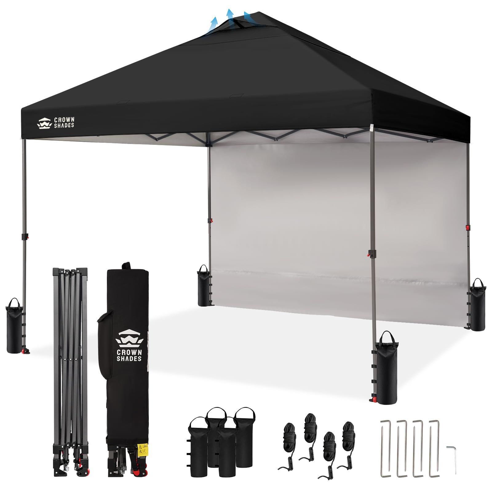 CROWN SHADES ワンタッチ タープテント 3mx3m サイドシート一枚 Amazon | CROWN SHADES ワンタッチ タープテント 3m×3m サイドシート1