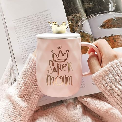 Miniatura 8 de Taza para mamá con corona, bonita taza de café de cerámica, regalo único para mujeres, reina, esposa, abuela, novia, hija, día de la madre, 15 onzas