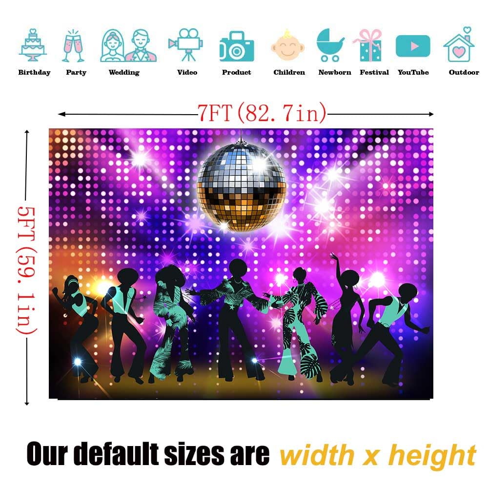 Renaiss 7x5ft Vintage Night Club Backdrop Disco Ballroom Shining