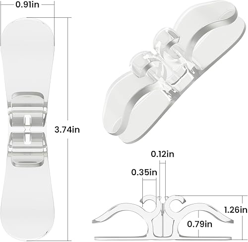 Miniatura 7 de Organizador de cables para electrodomésticos, organizador de cables de electrodomésticos, paquete de 6 soportes adhesivos para una gestión de cables