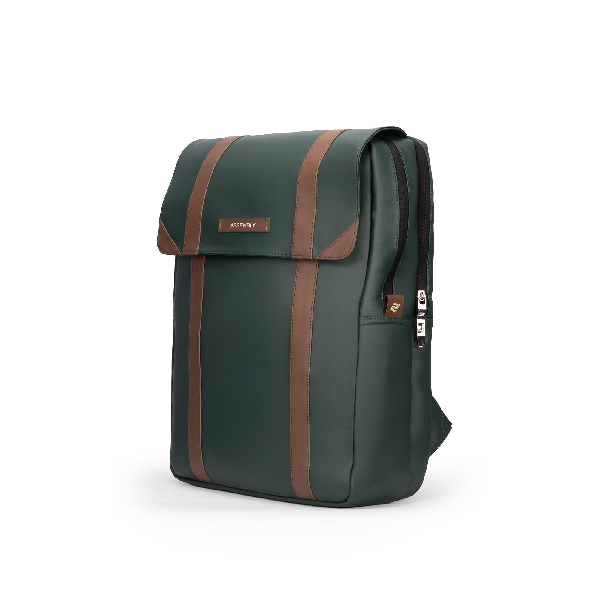 Assembly Vintage 21L Laptop Backpack for Men Women 15.6 Inch Leatherette Office Travel Bag with Hidden Magnetic Flap Closure-image-13