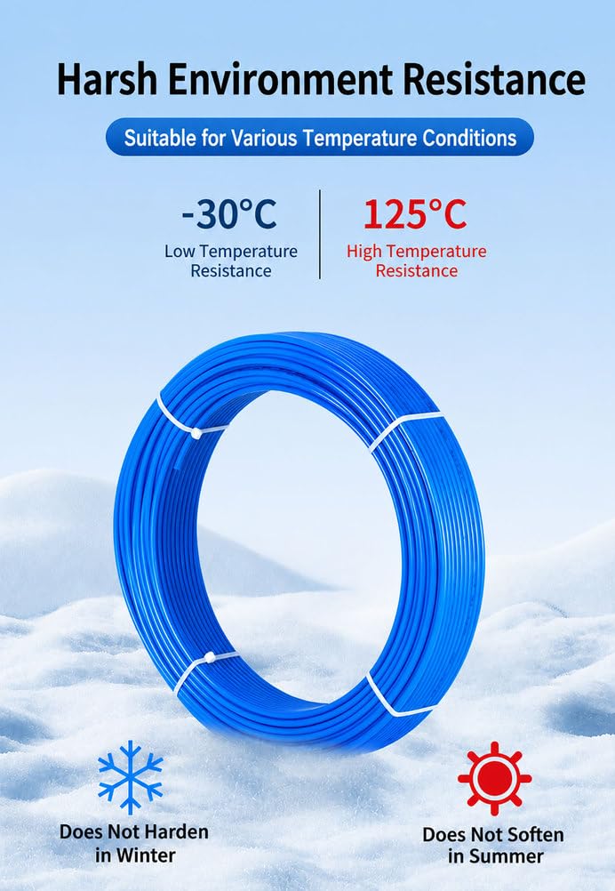 Tubo in Nylon Bianco PA6 6 Mm Ø X 100 M Tubazione Pneumatica Ad Alta Pressione