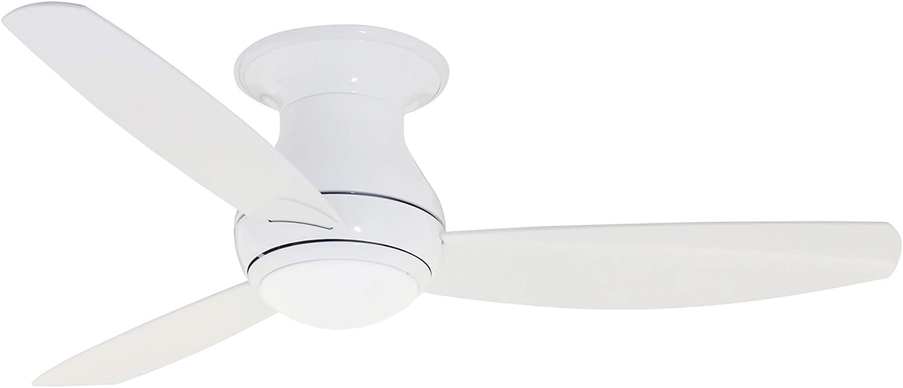 Luminance kathy ireland HOME Curva Sky LED Outdoor Ceiling Fan with Light Kit, 52 Inch | Modern Flush Mount Fixture with Weather Resistant Blades | Dimmable with Remote Control, Appliance White