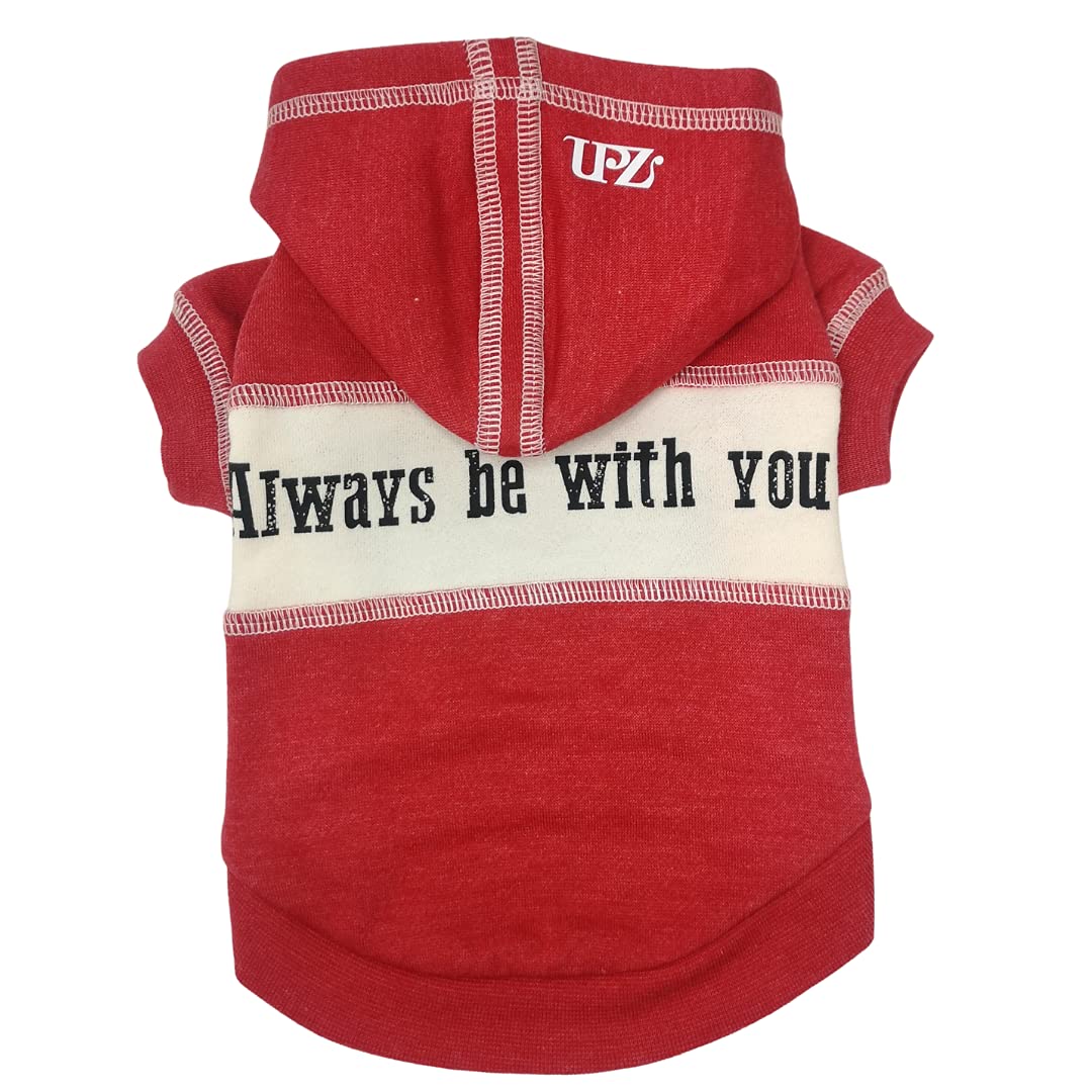 Slogan Maroon Red Dog Hoodie| Matching Dog with Owner| Available in Extra Small to Extra Large. Comfortable & Versatile Dog Hoodies by UPZ Dog (12)