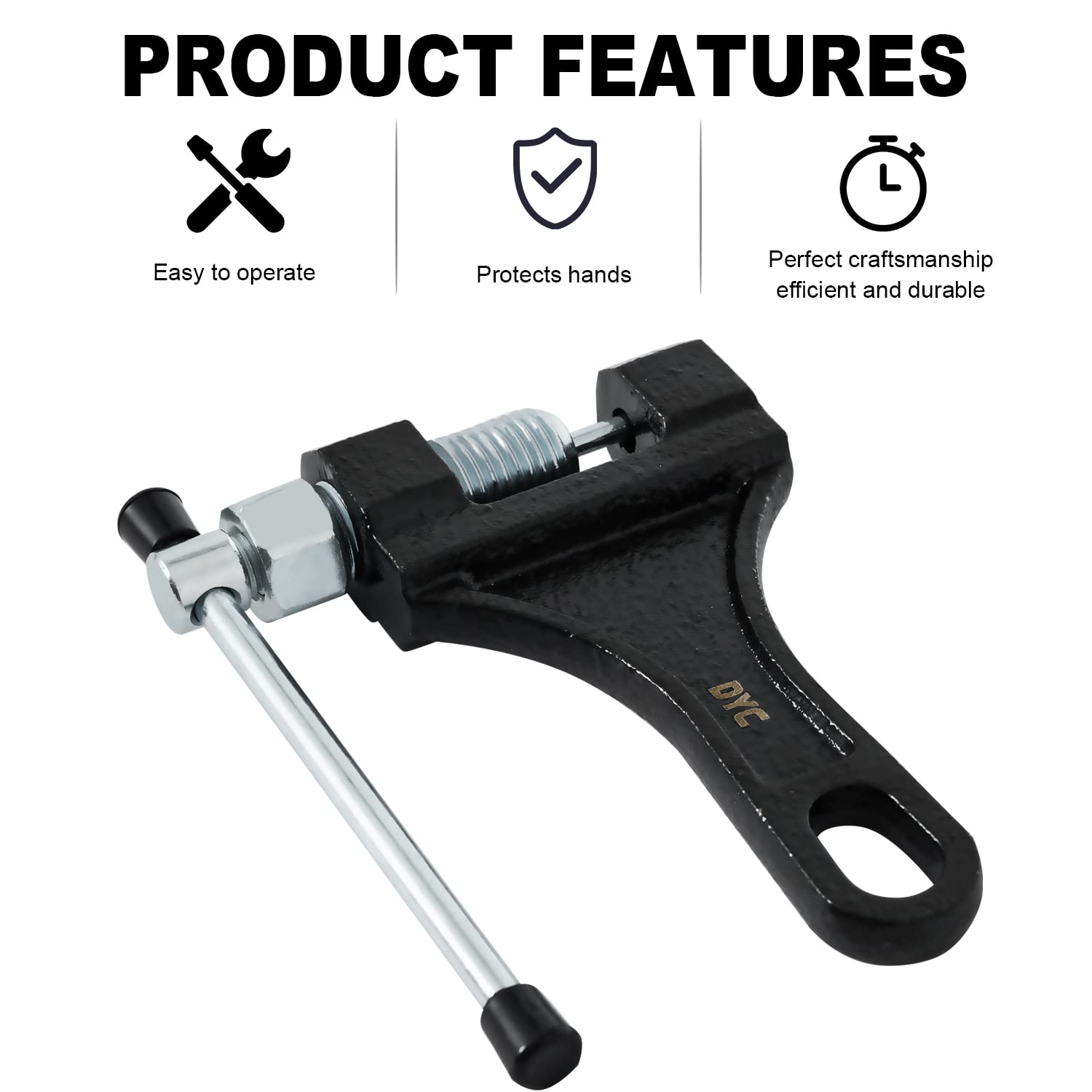 DYC Chain Breaker Tool for 420-530 Roller Chain, Universal Motorcycle ATV Mini Bike Dirt Bike Go Kart Scooter Bicycle 40 410 415 420 428 50 520 525 530 Chains - Image 3