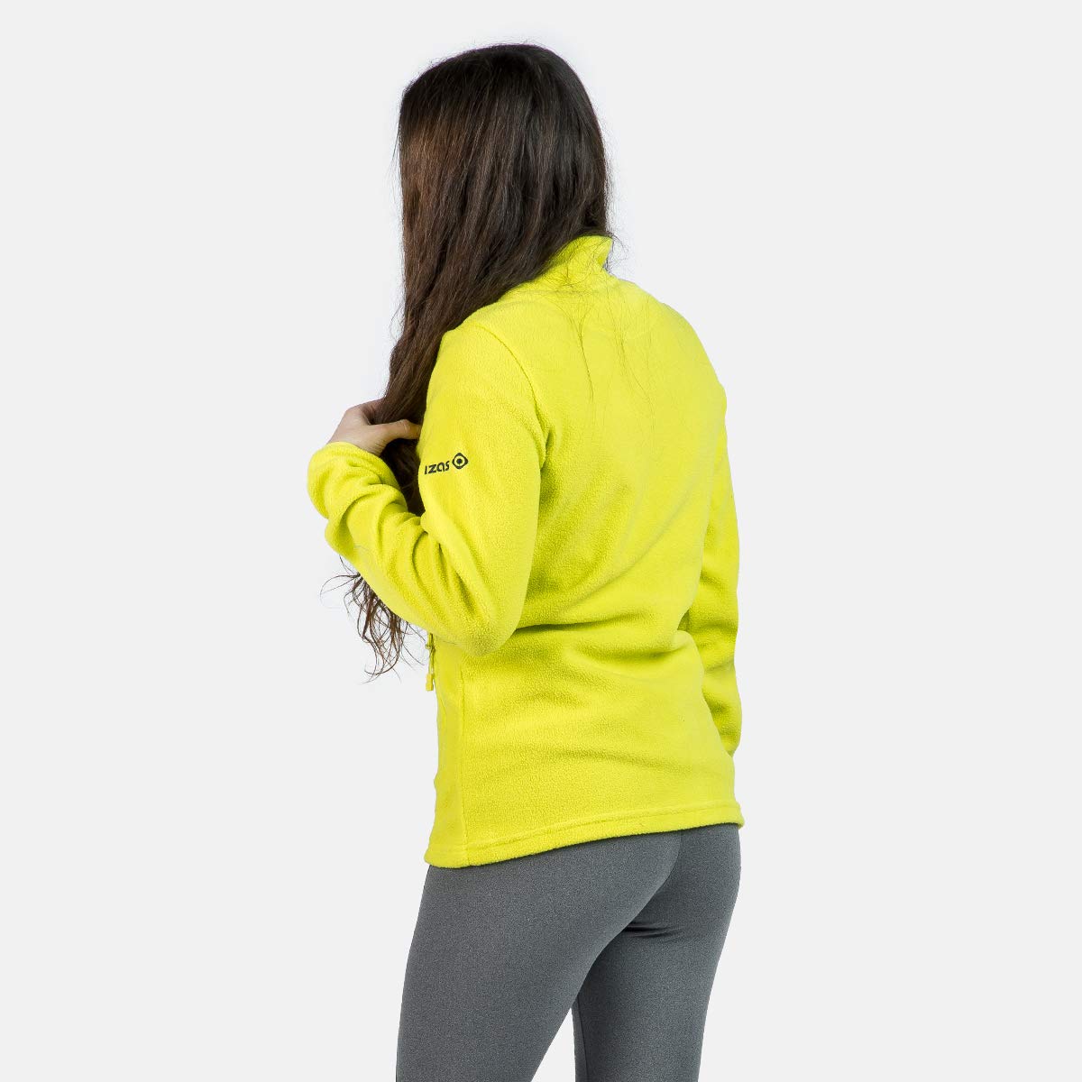 Izas PADRU W Chaqueta de Forro Polar Deportivo para Mujer. Tejido Perchado, Cuello Alto y Bolsillos con Cremallera. Manga Sentada