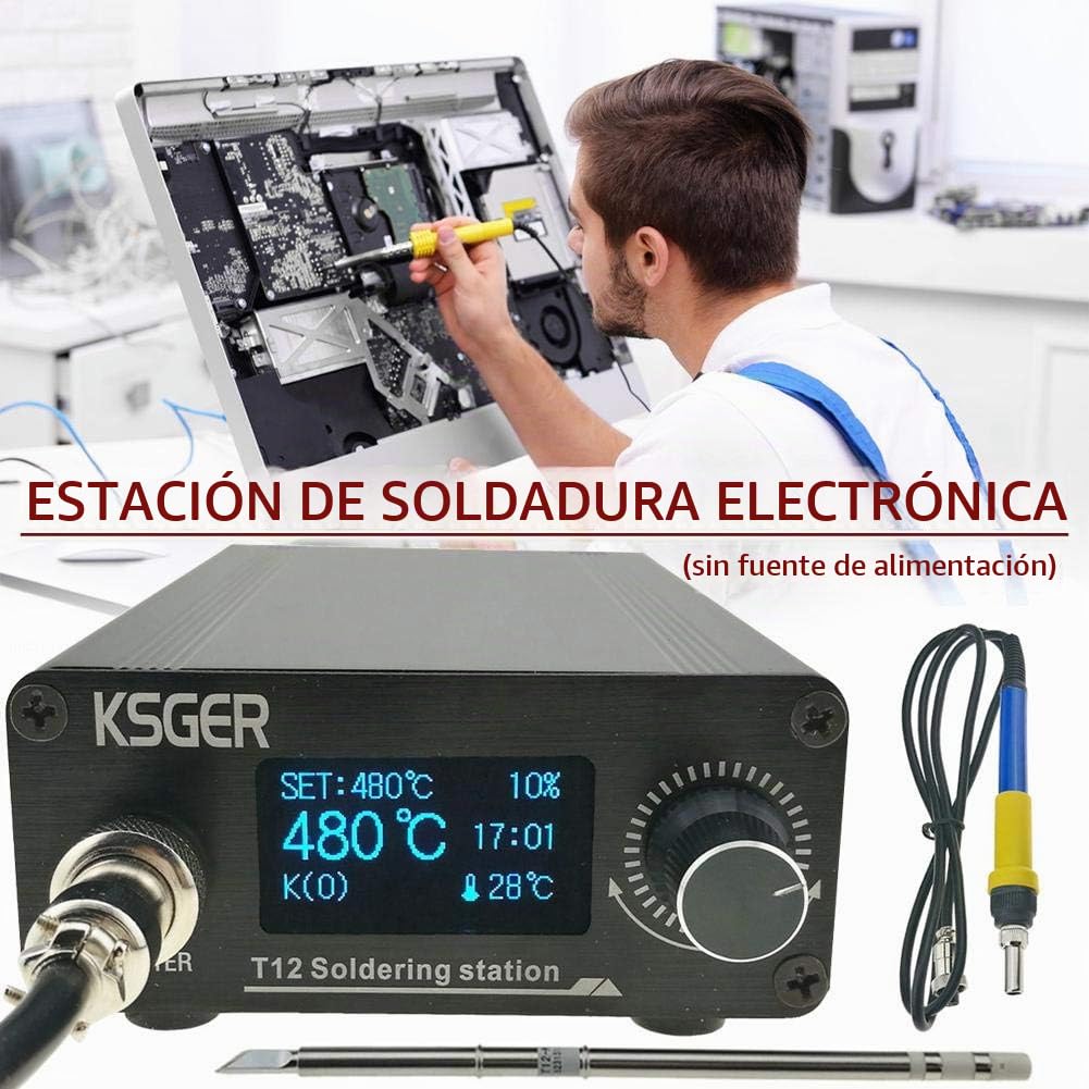 Dispositivo para electrocauterización KSGER T12 V3.0 STM32 OLED temperatura digital estación soldadura tallos para soldador T12-K B2 herramienta reparación para reprocesamiento