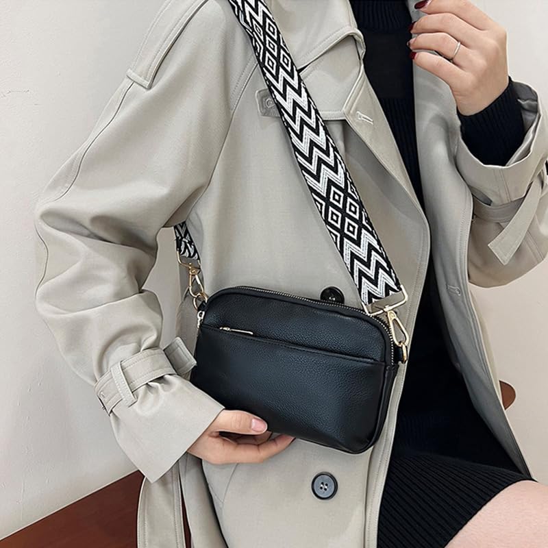 Small Crossbody Bags for Women Vegan Leather Adjustable Strap Shoulder Handbag, Multi-Pocket Small Purse Shoulder Handbag3