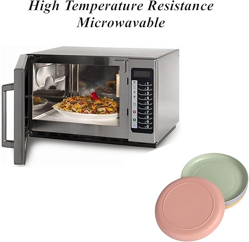 Miniatura 6 de CAMBUY Platos de paja de trigo ligeros irrompibles no tóxicos aptos para lavavajillas y microondas sin BPA y saludables para niños niños pequeños y