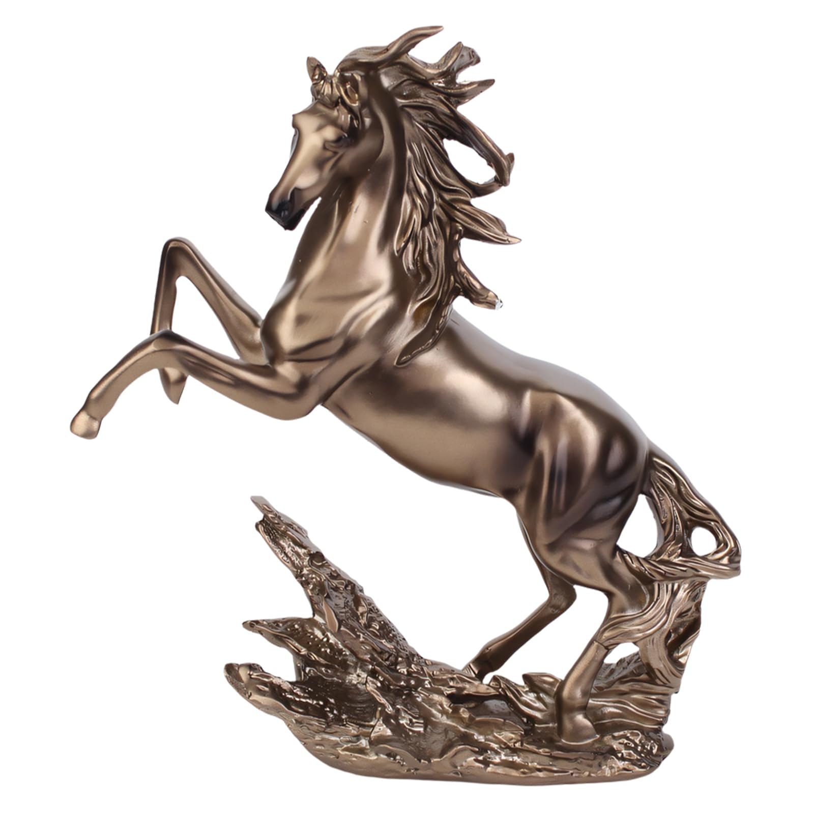 Piceioep Stylish Horse Sculpture Artistic Resin Hand Painted Statue Elegat Chinese Animal Design Measuring 18x5.5x21cm Modern Worktop Decoration