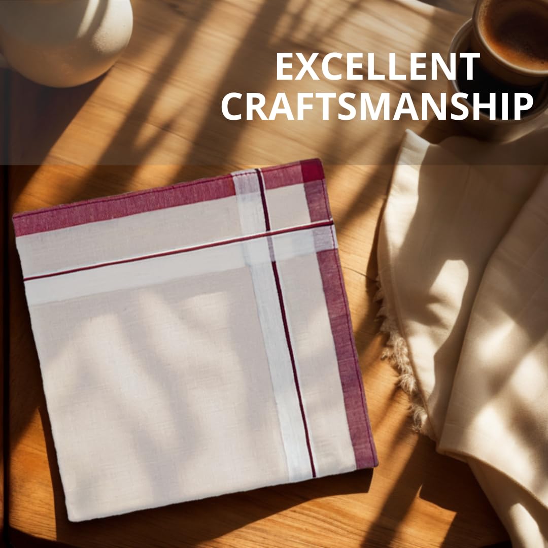 ZGZUN 6 Pack Men's Handkerchiefs Soft Cotton Handkerchiefs for Men Premium Assorted Men Hankies (A)