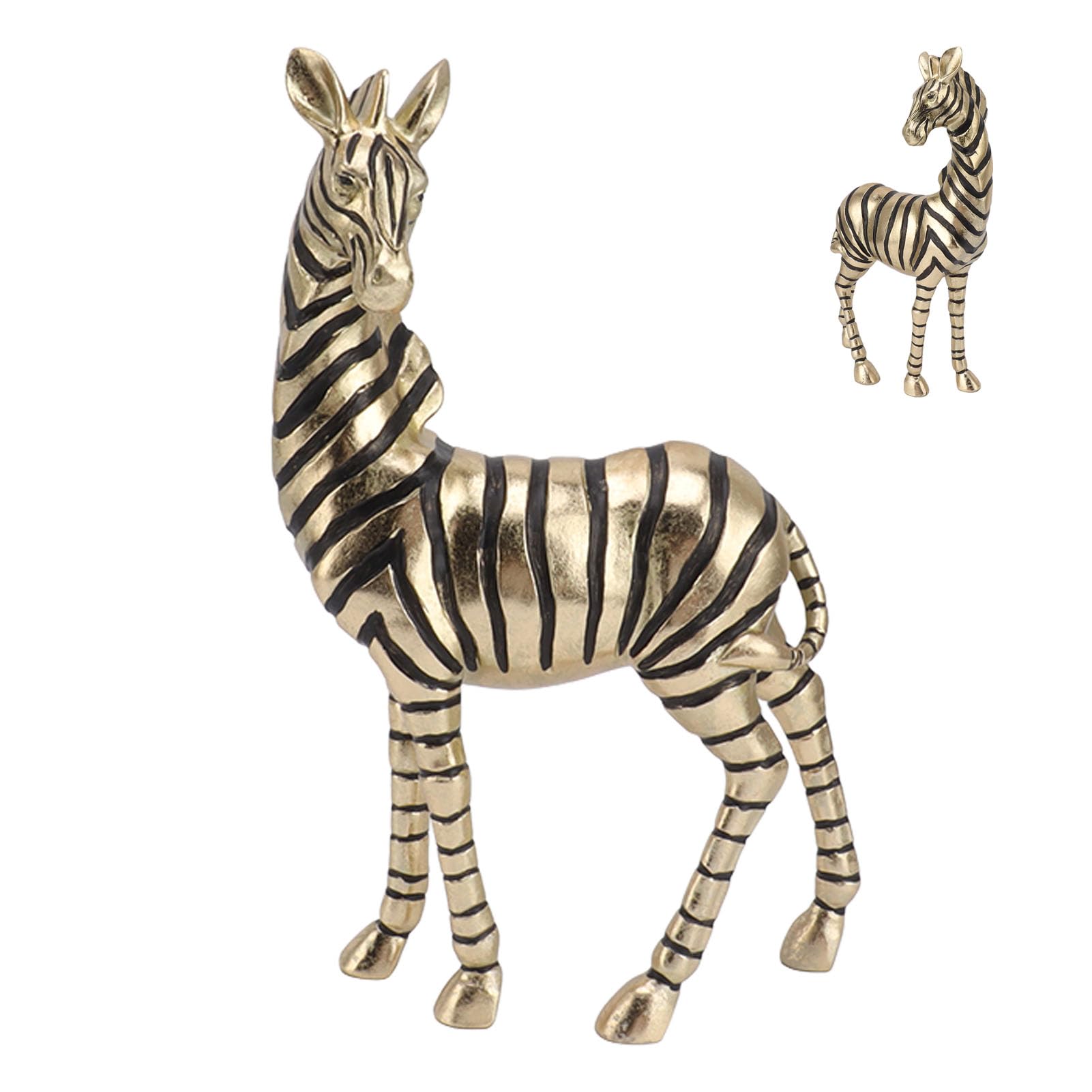 Estatuas de Cebra Doradas, Escultura de Mesa de Cebra, Figura de Cebra de Resina, estatuas de Animales para Sala de Estar, Figura Decorativa de Cebra de Resina para Oficina,