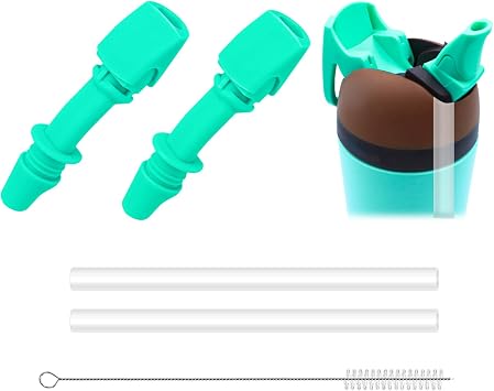 Replacement Bite Valve & Straw for Owala Kids Flip 14oz, Silicone Straw Mouthpiece Spout Accessories BPA-Free Bite Valve Straw Replacement Parts Compatible with Owala Water Bottle