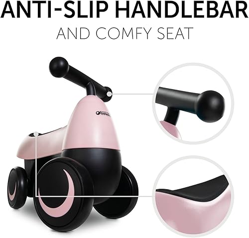 Miniatura 7 de Hauck Baby Slider 1st Ride Four, Bicicleta de equilibrio para niños, 4 ruedas EVA, ergonómica, a prueba de inclinación, bloqueo de manillar,