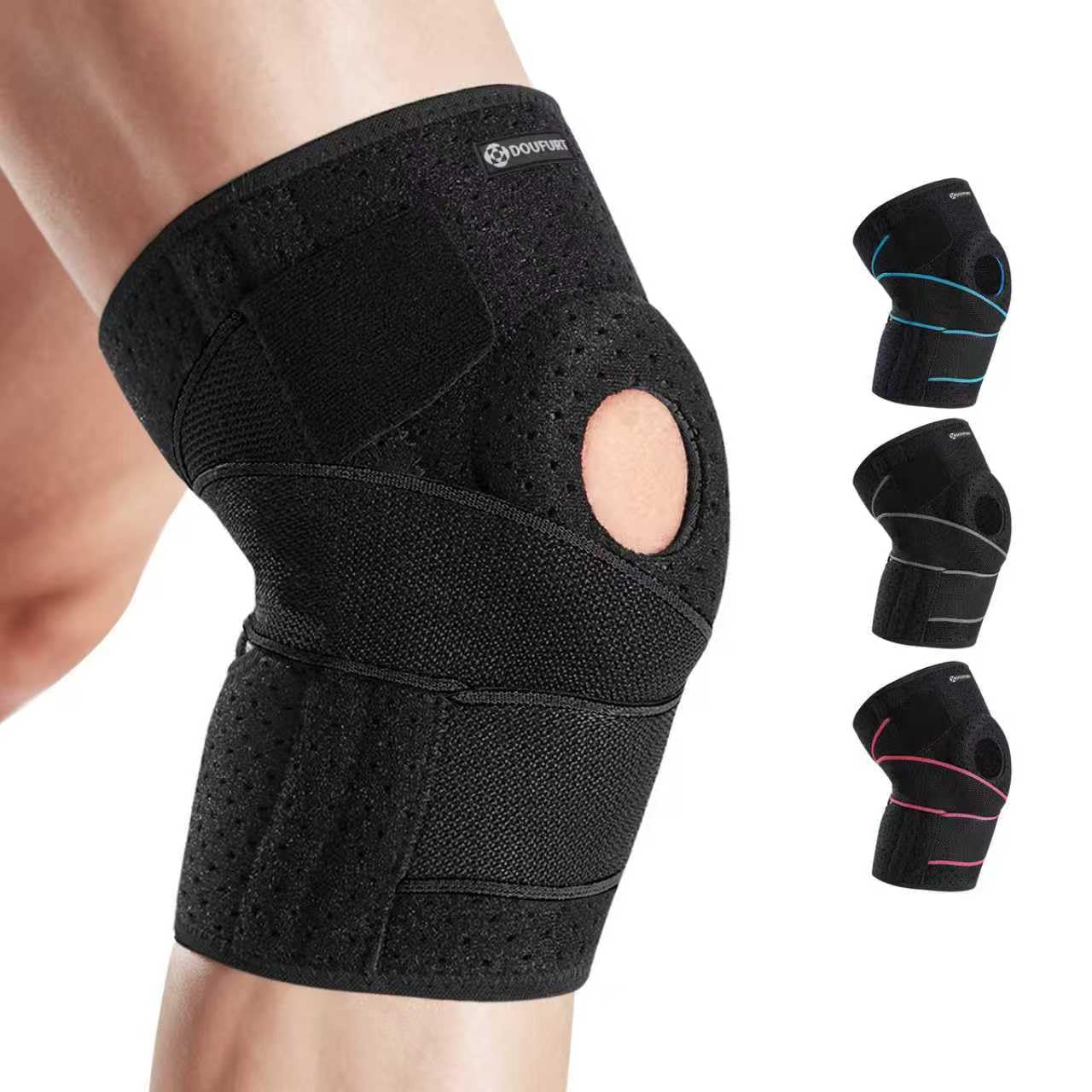 DOUFURT Knee Brace for Women & Men Meniscus Tear, Plus Size Knee Braces for Knee Pain Relief, Arthritis, Compression Knee Support Side Stabilizers
