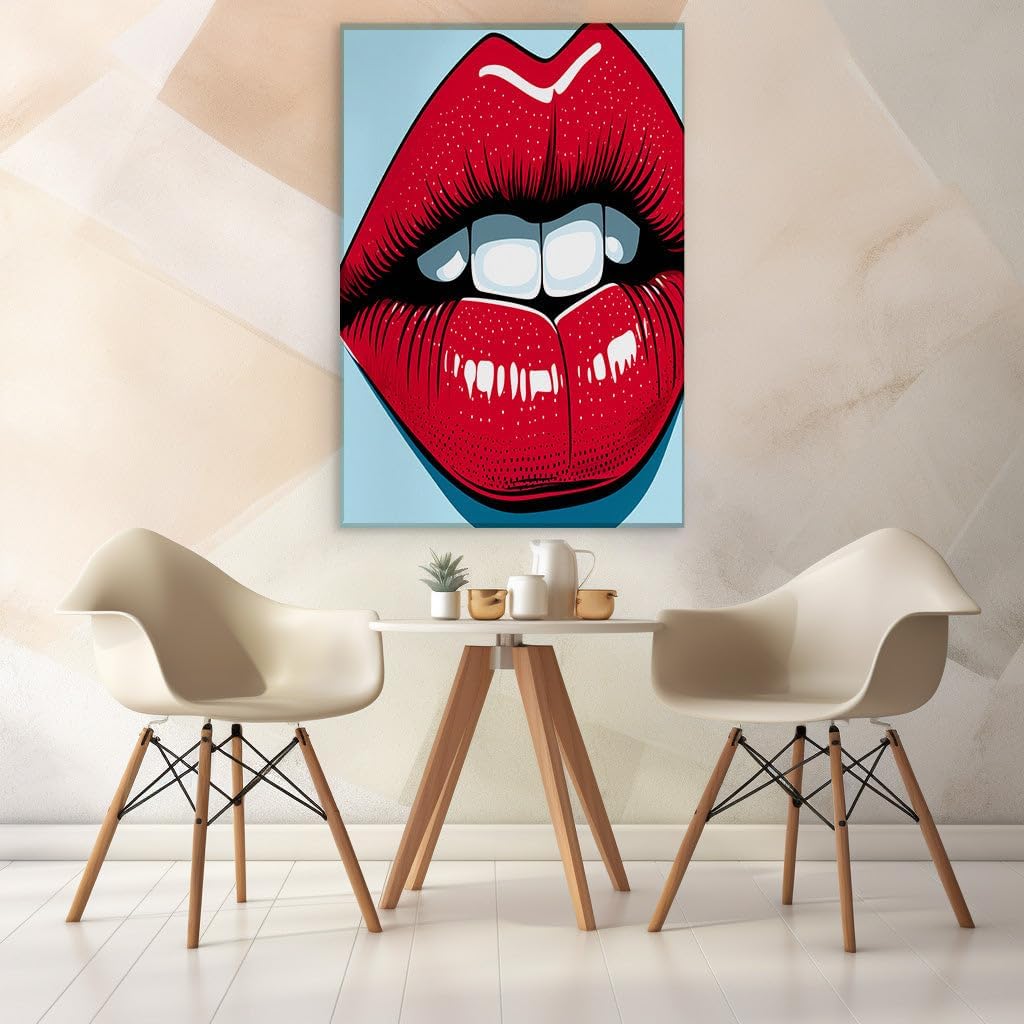 Canvas for Living room. Crimson Seduction: A Vivid Study in Contrast, 27 x 18 inch Canvas Wall Art - Abstract By Atmosphere - Modern Home Decor - 69x46 cm (27x18 inch)
