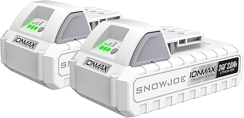Sun Joe Snow Joe - Paquete de baterías IONMAX de 24 voltios, 2 baterías de iones de litio de 2.0 Ah