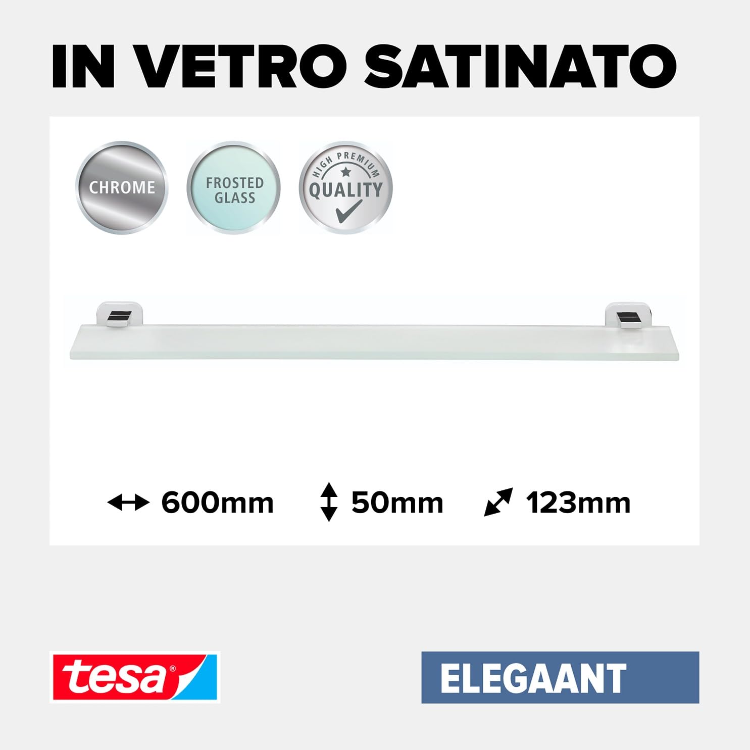 tesa® Elegaant Glass Shelf