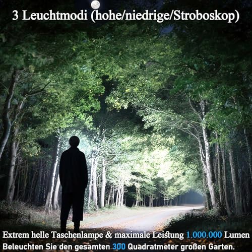 Voylite Taschenlampe LED Aufladbar 1000000 Lumen Extrem Helle – Ansicht 2
