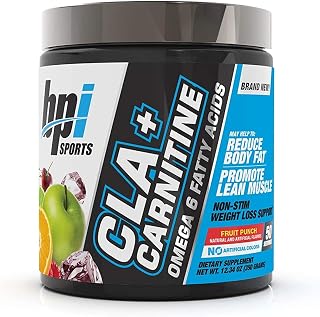 BPI Sports CLA + Carnitine – Conjugated Linoleic Acid – Weight Loss Formula – Metabolism, Performance, Lean Muscle – Caffeine Free – For Men & Women – Fruit Punch – 50 servings – 12.34 oz