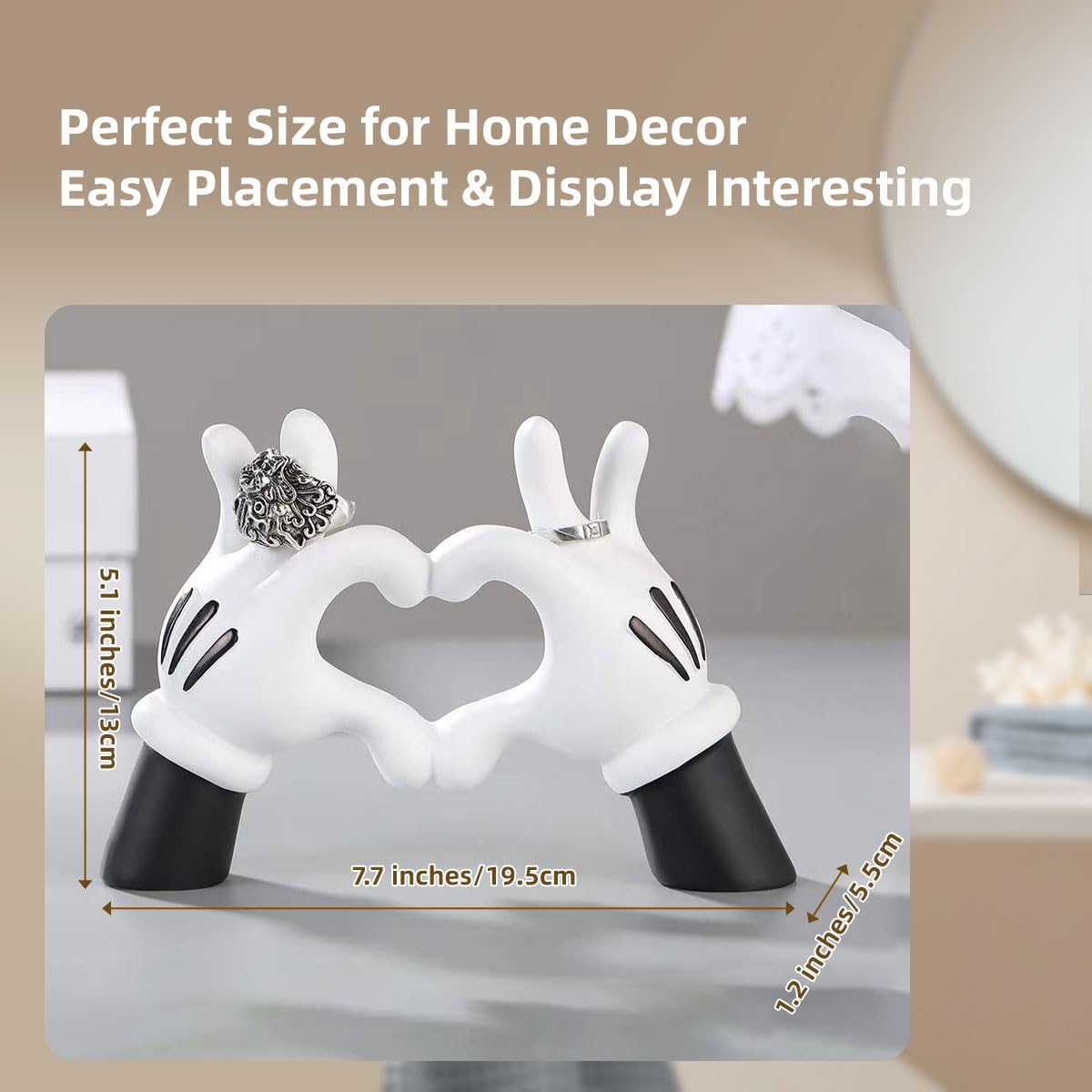 Amazon.com: FUEMEILY Cute Mouse Heart Hands Sculpture for Living