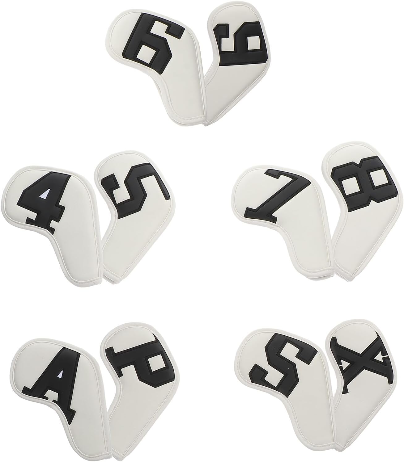 10pcs Golf Iron Covers Pu Leather Golf Club Putter Sleeve Caps with Colorful Gradient Numbers for Sports Accessories