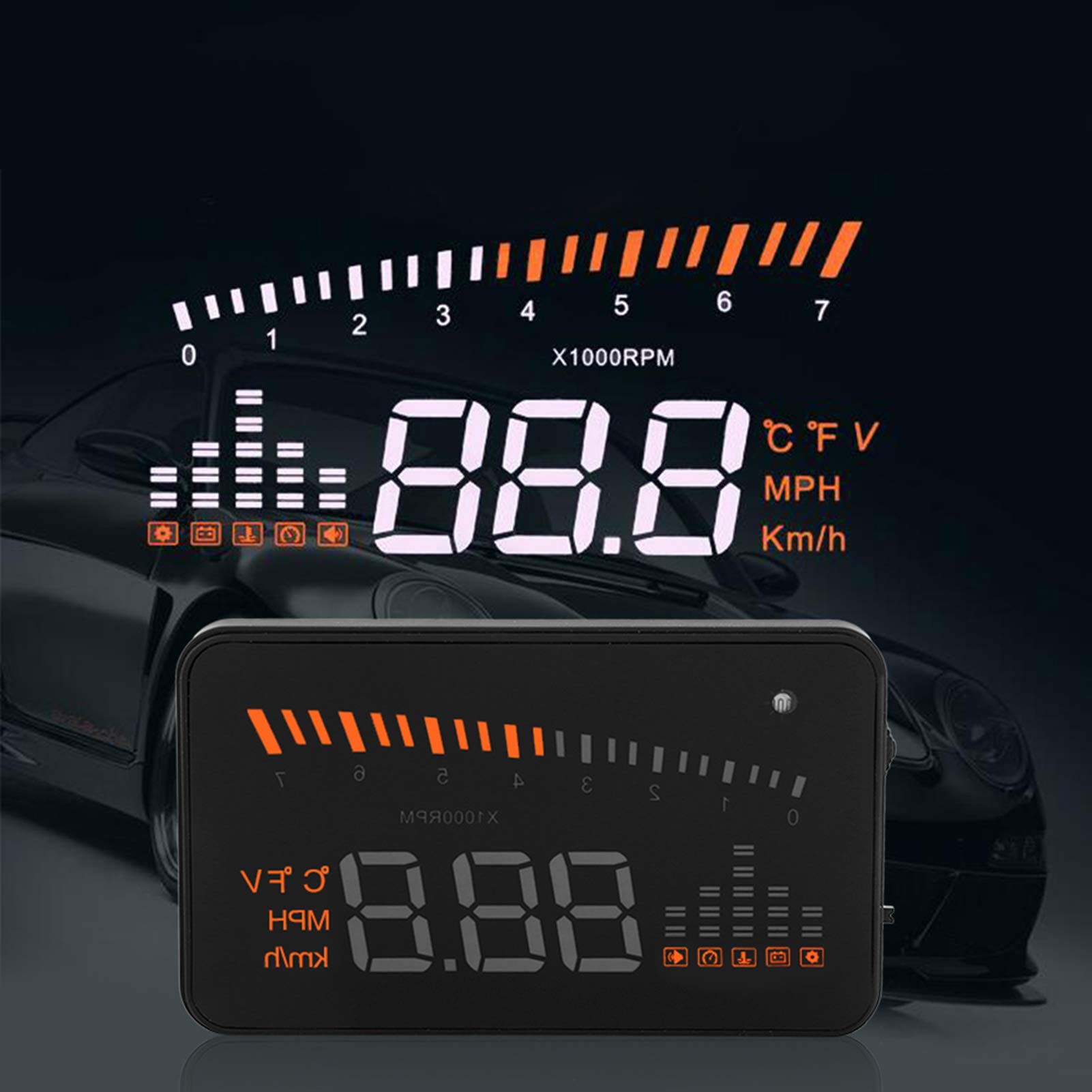 OBDII HUD Head Up Display Velocímetro Proyector LED Sistema de advertencia de velocidad para camiones de automóviles