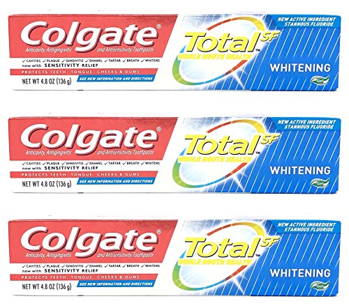 Colgate Total Whitening Toothpaste Gel, 4.8 oz. (Pack of 3)