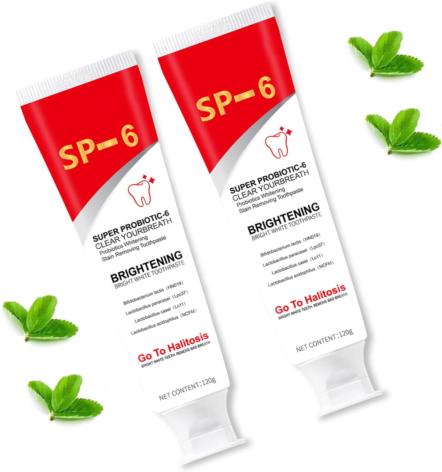 Super Probiotic-6 Toothpaste - 2 Pack for Ultra Whitening & Fresh Breath