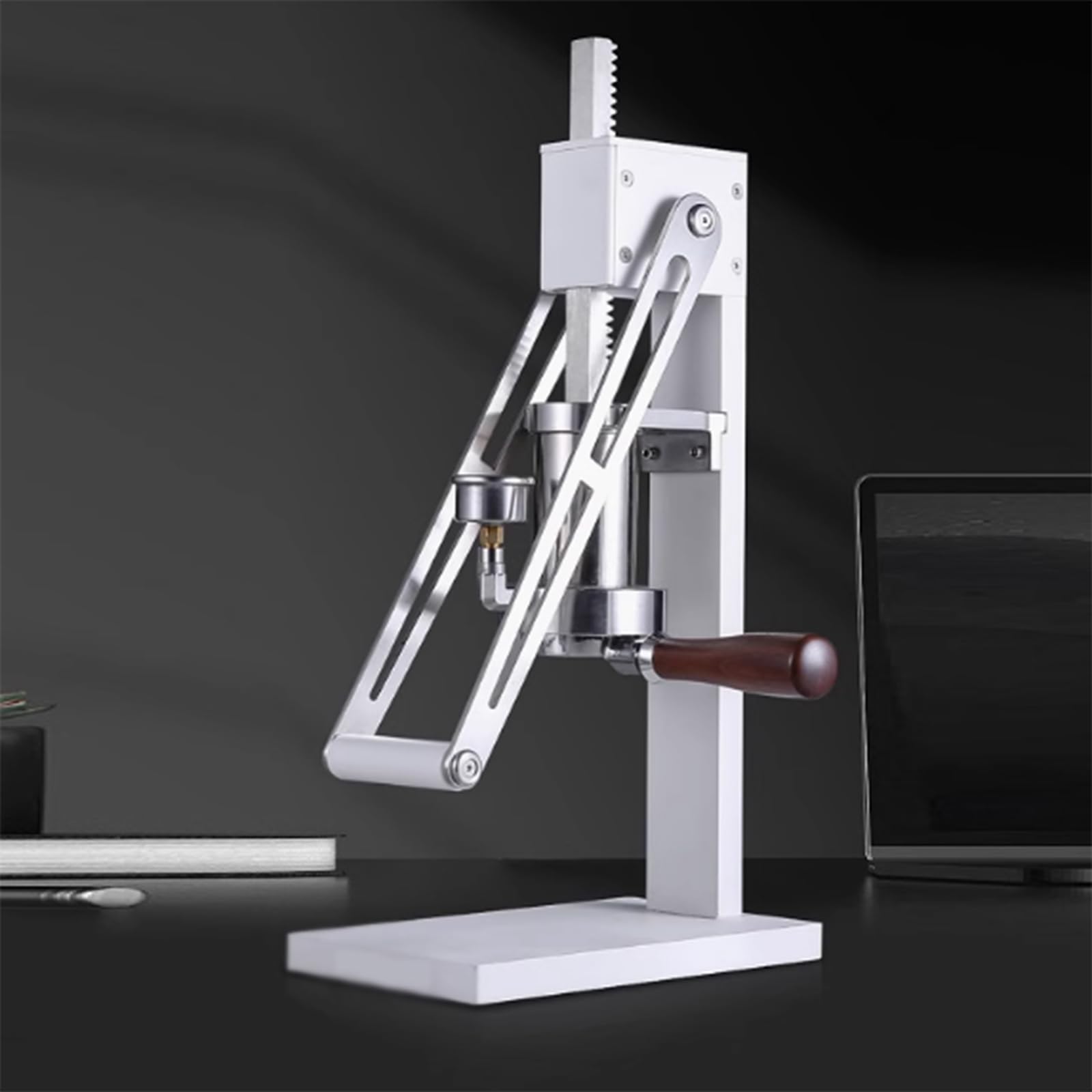 Máquina de espresso de palanca manual, máquina de prensa de espresso con cámara de presión, pistón y mango sin fondo para uso doméstico y exterior