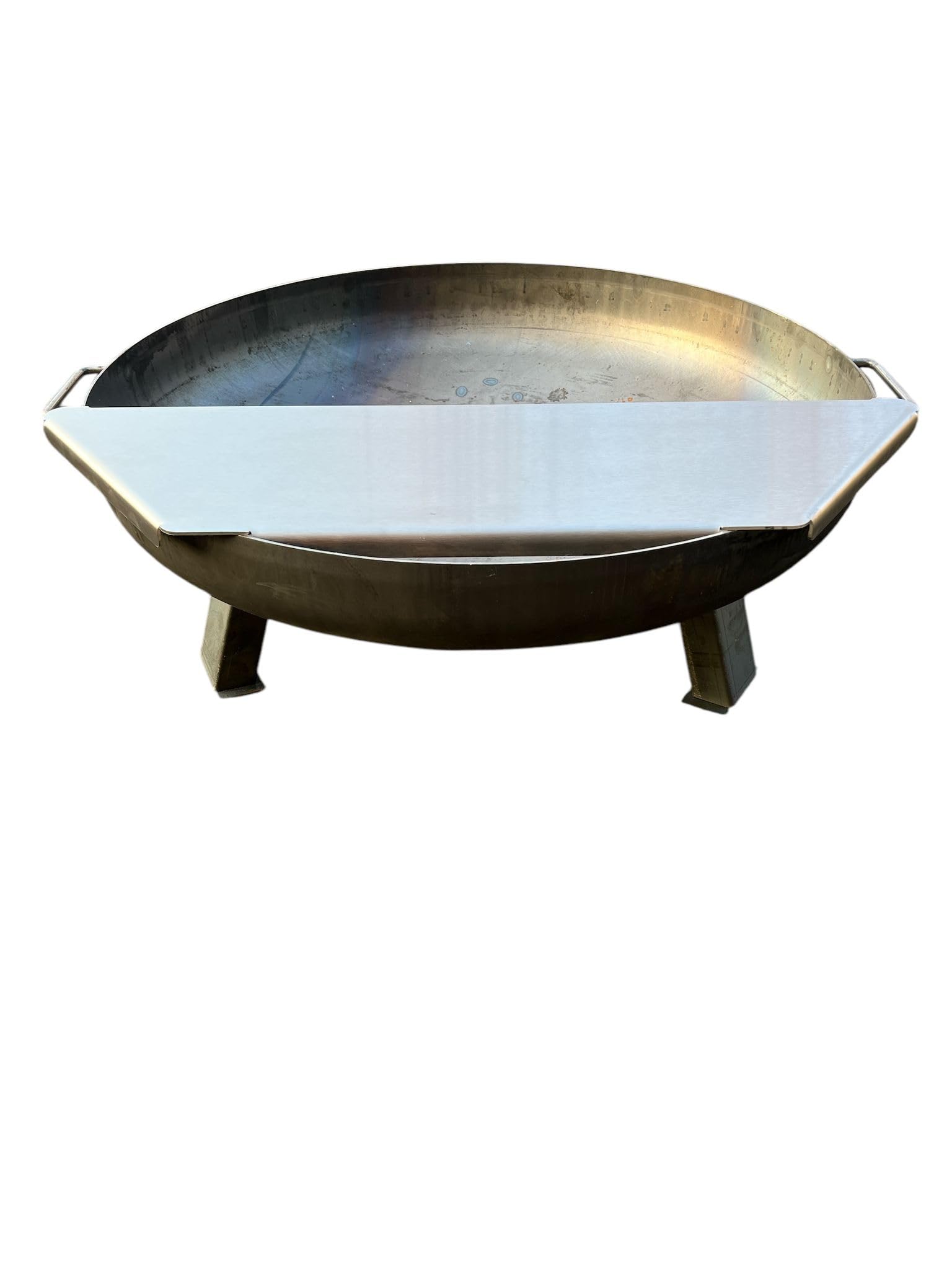 Płyta paleniskowa Plancha ze stali nierdzewnej 4 mm, płyta grillowa pasuje do paleniska 100 cm (dostawa bez misy)