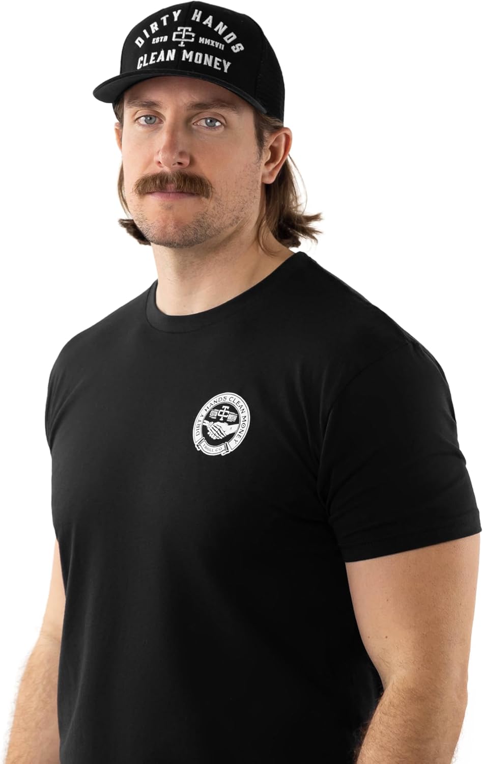 TROLL CO. CLOTHING Dirty Hands Clean Money Meshback Hat - Black, Adjustable Snapback, Curved Brim, One Size Fits Most - Image 5