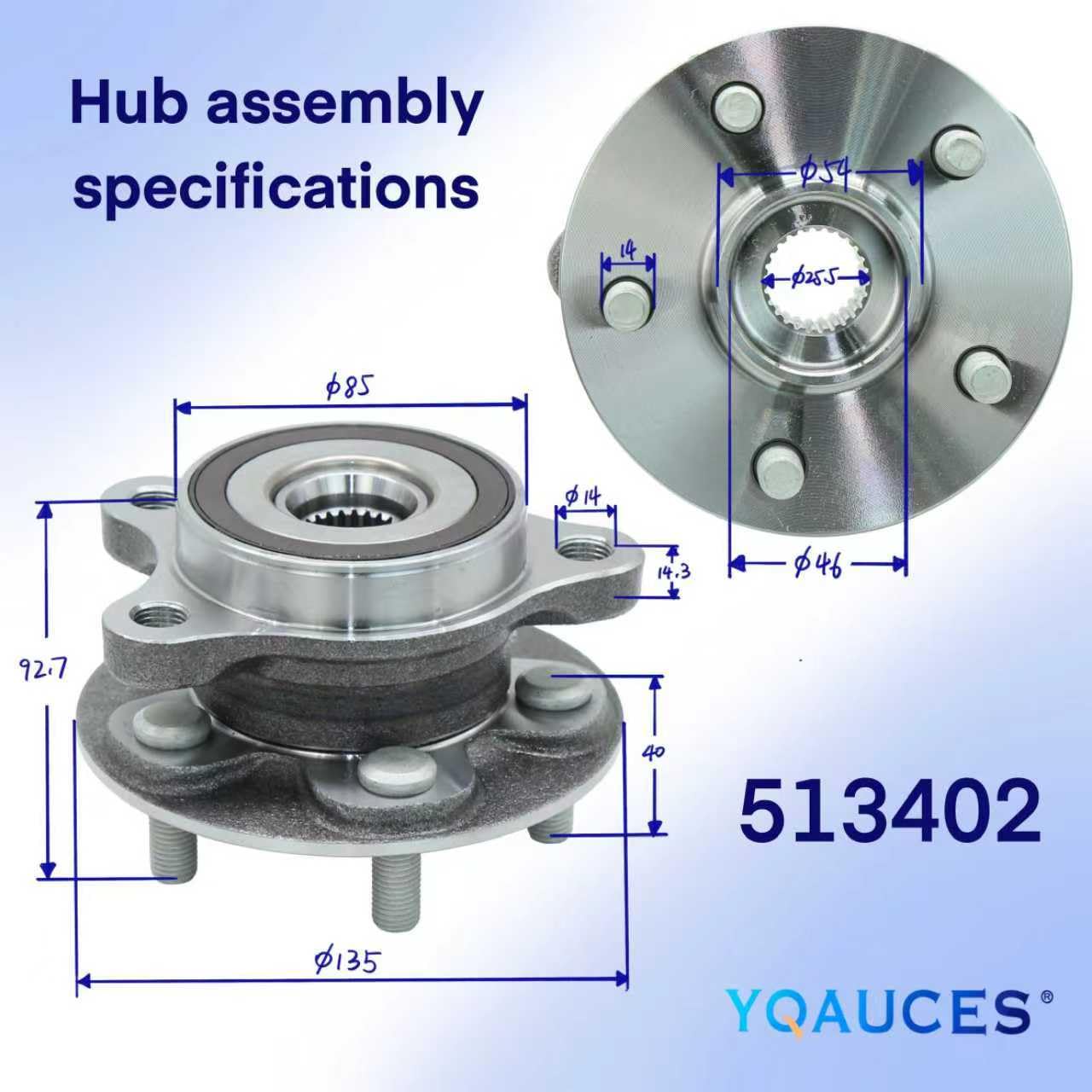 513402 Front Wheel Bearing and Hub Assembly for Toyota Corolla 2019-2022/ Prius 2016-2022/ Prius Prime 2017-2022/ Prius AWD-E 2019-2022