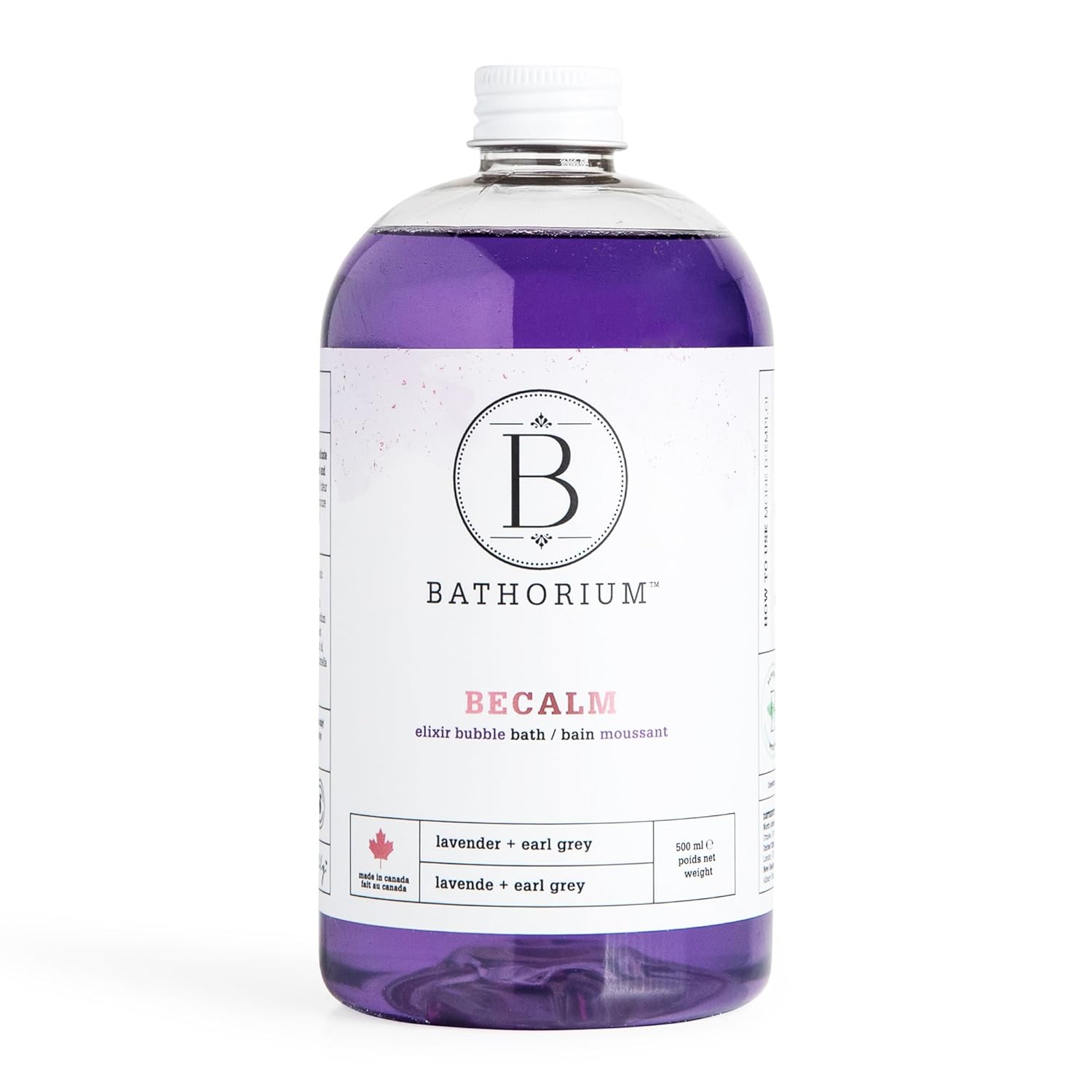 Bathorium BeCalm Bubble Elixir, Relaxing Bubble Bath with Bergamot, Earl Grey Tea & Lavender, Moisturizing & Soothing for Skin, Stress Relief and Relaxation, Approximately 10 Baths, 16.9 fl.oz