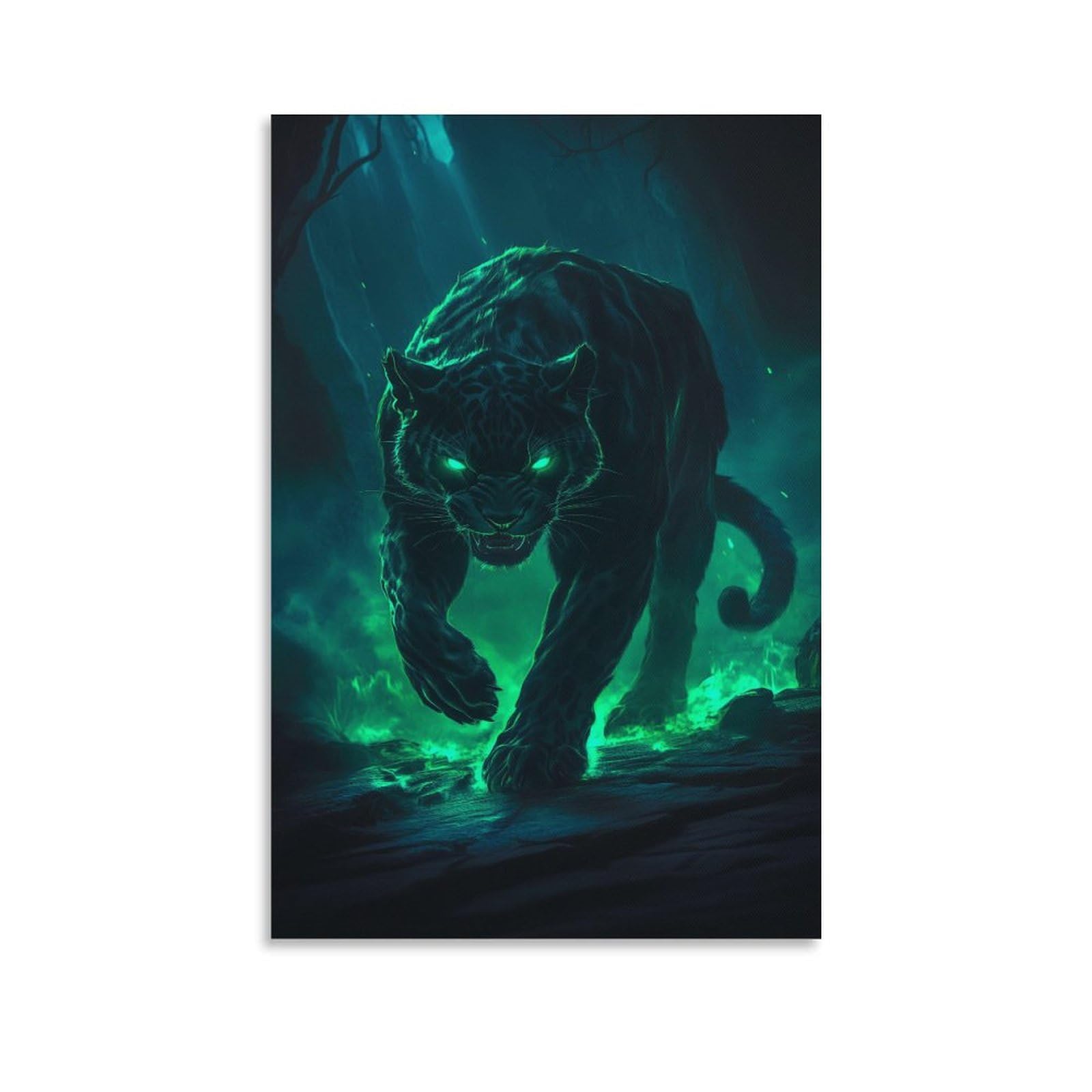 RIAVBAODG Jaguar Poster Artwork Black Panther Canvas Prints Picture Modern Wall Art Picture Wall Hanging for Living Room Bedroom Home Decorations 20x30inch(50x75cm)