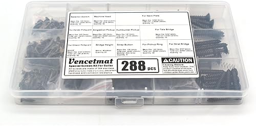 Kit de tornillos de guitarra Vencetmat de acero inoxidable 304, piezas de luthier para TeleStratSQ, interruptor, afinador, cabeza de máquina, placa