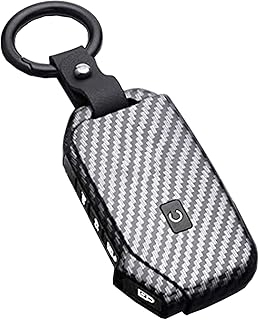 Key Fob Cover Case for Kia Ceed Cerato Forte NIRO Seltos Sorento Soul Sportage K5 5 Buttons Keyless Entry Remote Case Holder ABS Carbon Fiber Pattern (5 Buttons, Black)