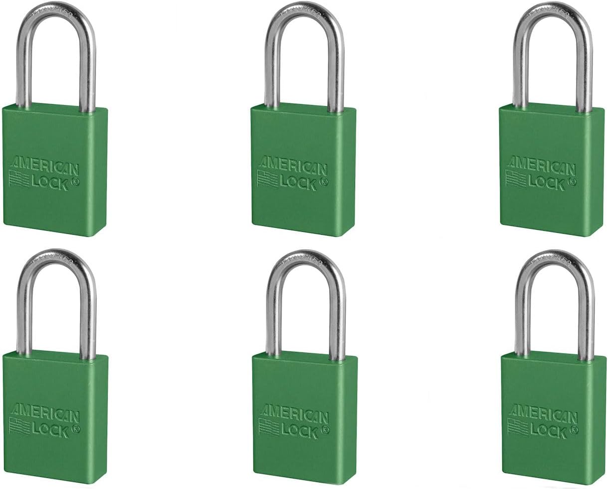 6 Pack American Lock Padlock With 1 1/2" Solid Aluminum Body 1 1/2" Shackle