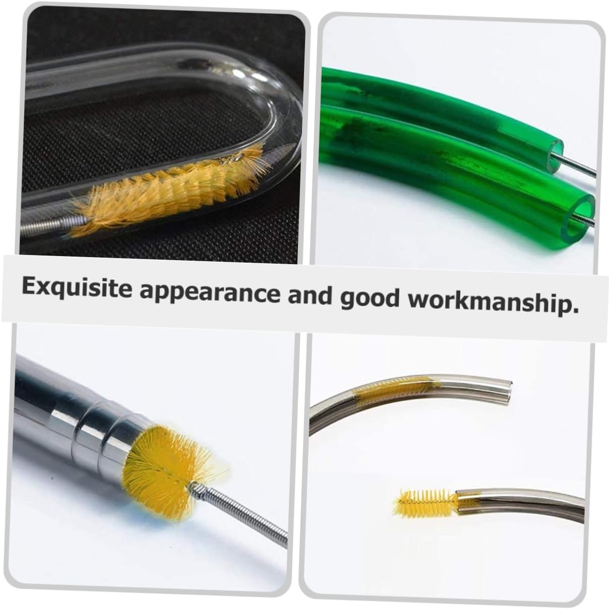 5sets Flexible Double Cleaning Brush for Aquarium Hose Maintenance Elastic Tube Cleaner Bends Narrow Spaces High-Density Kit