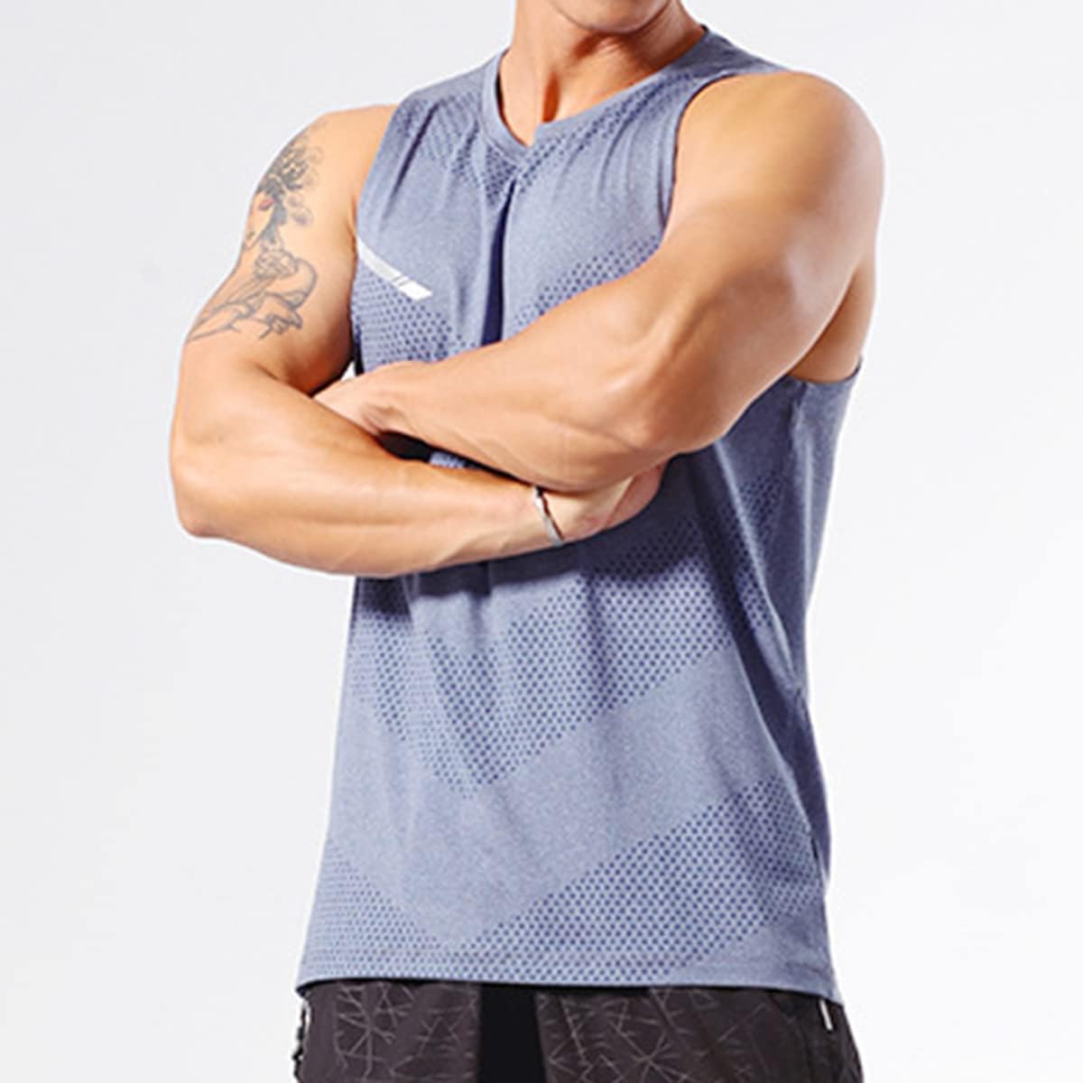 Mens Workout Muscle Tanks Gym Vest Fitness Jogging Sports Tank Tops Quick-Dry T49T51 - Image 2